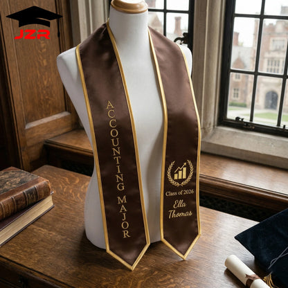High Quality Custom Grad Stole Embroidery Craft Vibrant Printing Small Batch Supported School Wholesale