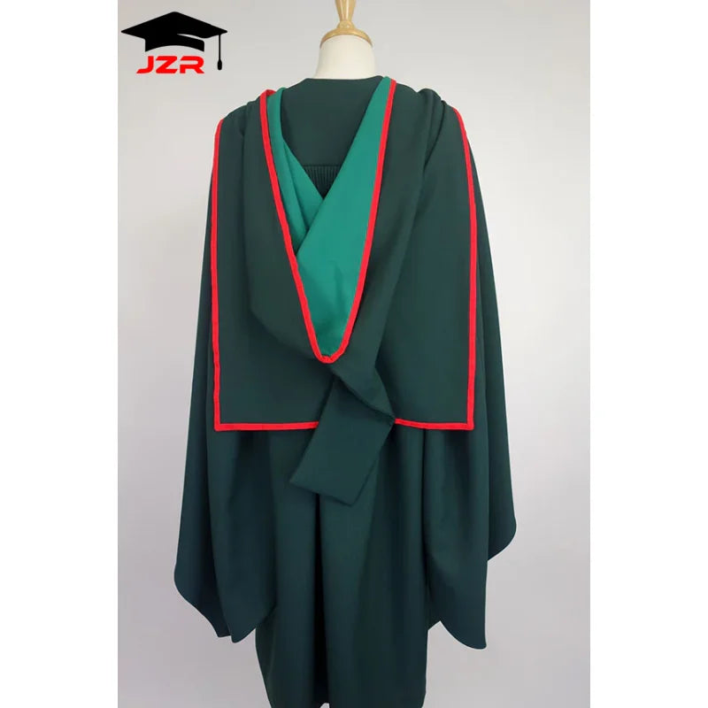 Custom University of Leeds PhD Graduation Cap Gown and Doctoral Academic Graduation Hood Set