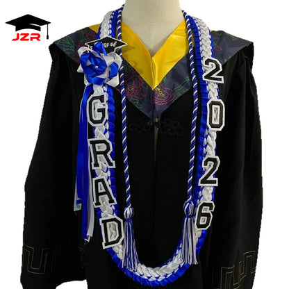 2026 Customized Handmade College Party Gifts Graduation Ribbon Wreath Leis with Flowers 120cm