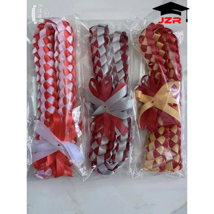 Trendy Braided Graduation Lei 120CM Satin Honor Ribbon Leis for School Graduation