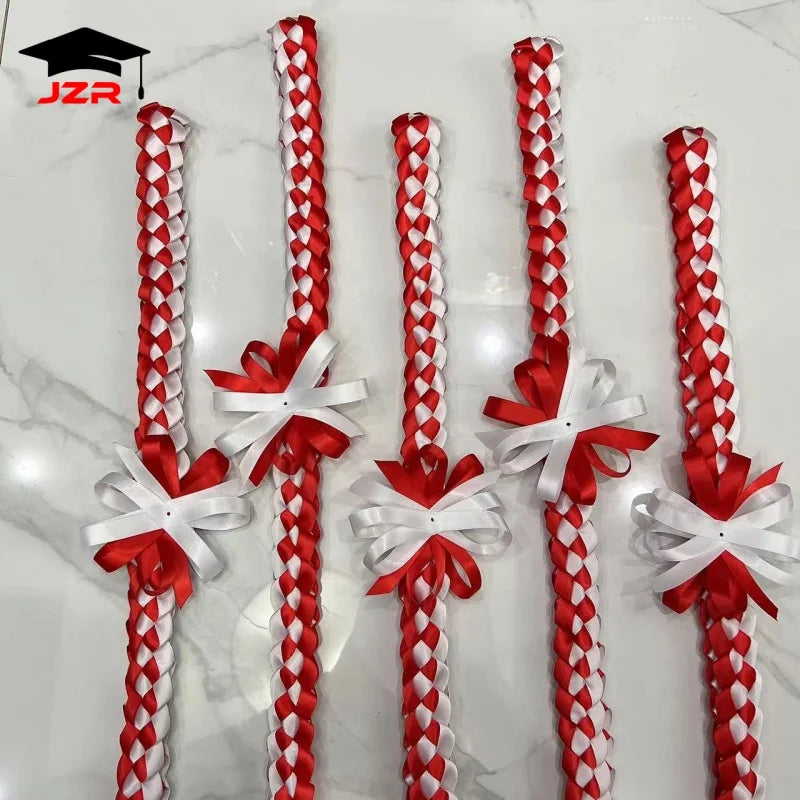 Trendy Braided Graduation Lei 120CM Satin Honor Ribbon Leis for School Graduation