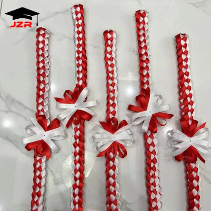 Trendy Braided Graduation Lei 120CM Satin Honor Ribbon Leis for School Graduation