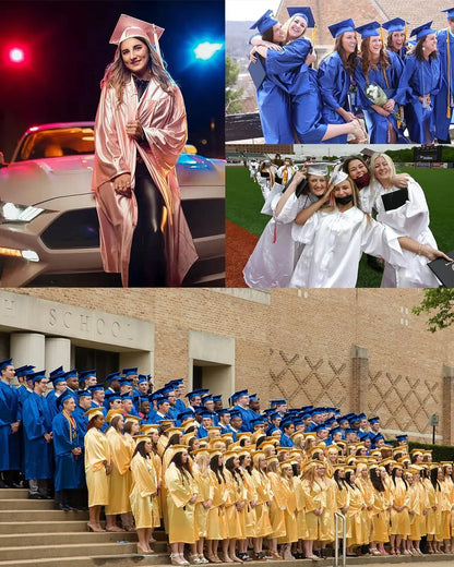 High School Red Shiny Graduation Gown and Cap Set for OEM 12 Color Available
