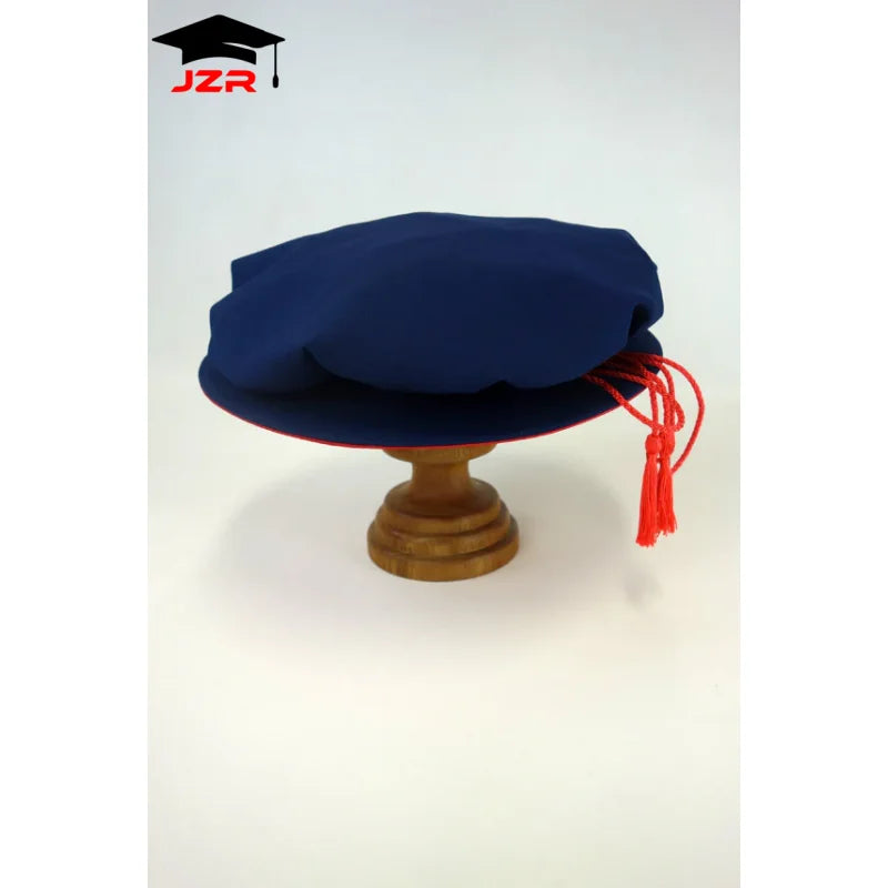 Customized DU Australia University Navy Blue PHD Graduation Gown Doctoral Academic Gown and Cap Set with Tam