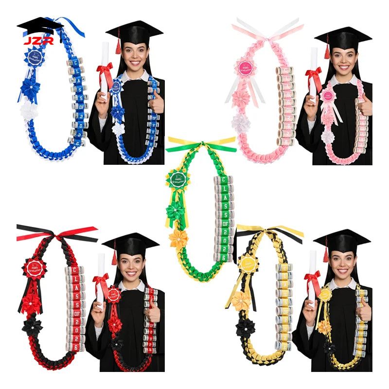 Custom Double-Braided Graduation Ribbon Lei
