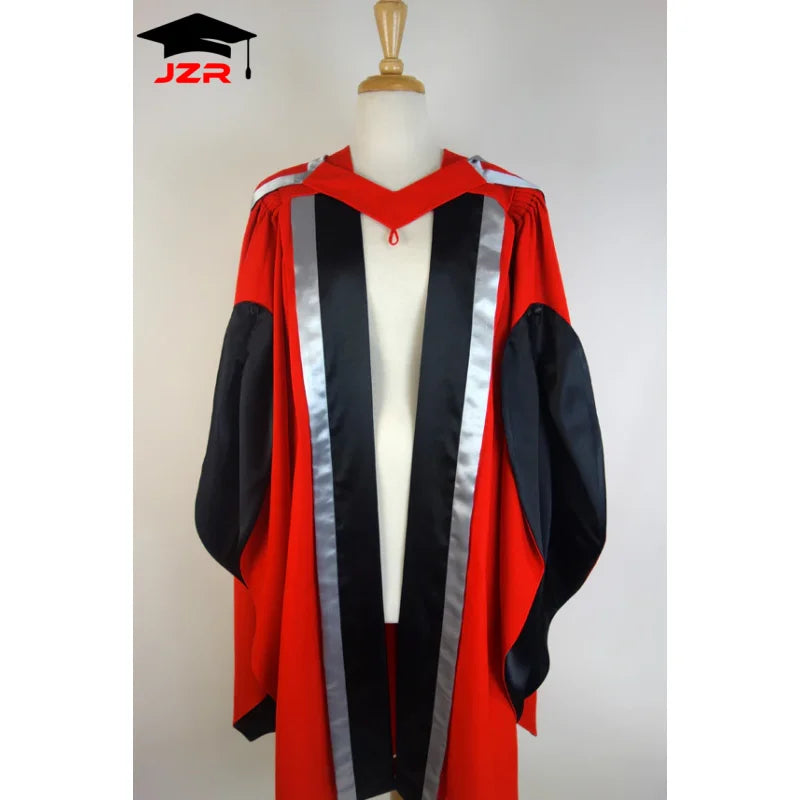 Wholesale Factory UK University Graduation Gown Australia Doctoral Gown & Hood Set with Beefeater Tams