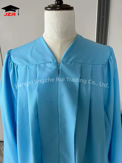 Wholesale Master Graduation Gown Custom Matte Sky Blue Master Graduation Gown University Uniform