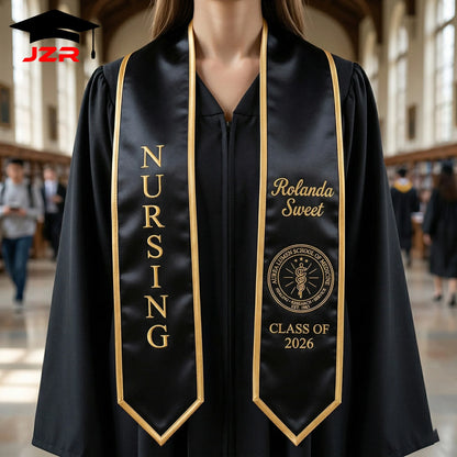 Factory Direct Custom Graduation Shawl Low MOQ Custom Text Embroidery & Printing for School Events
