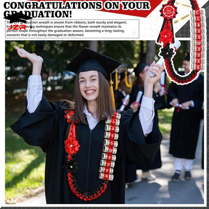 High Quality School Graduation Ribbon Lei 120CM Braided Woven 100% Polyester Unisex Necklace