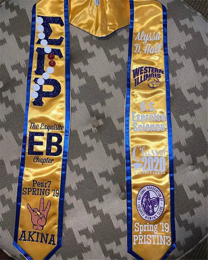 Wholesale Custom Graduation Sash White Sublimation Graduation Stole