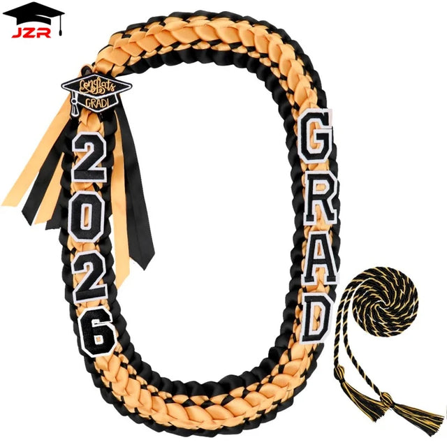 2026 Hand Knitted Double Braided Graduation Wreath Polyester Ribbon Leis School Celebration Honor Rope