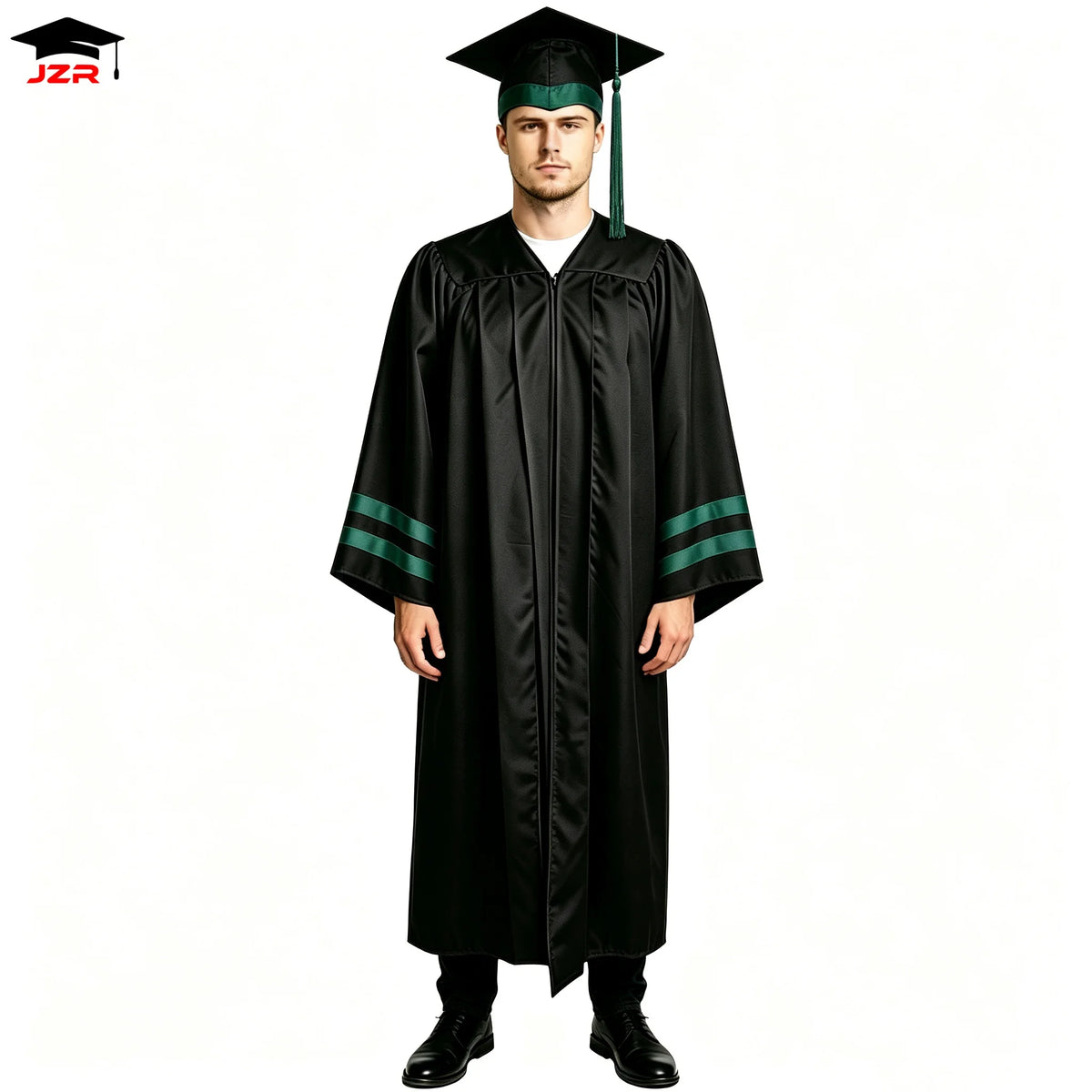 Custom Logo Design Color Graduation Toga Graduation Cap Gown With Stripes on the Sleeves