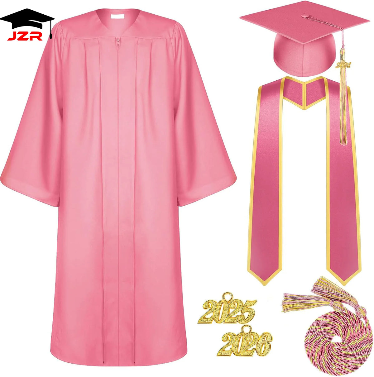 Wholesale Matte Graduation Gown Tassel Stole Set Adult University Graduation Outfits and Graduation Gown Cap for School Use