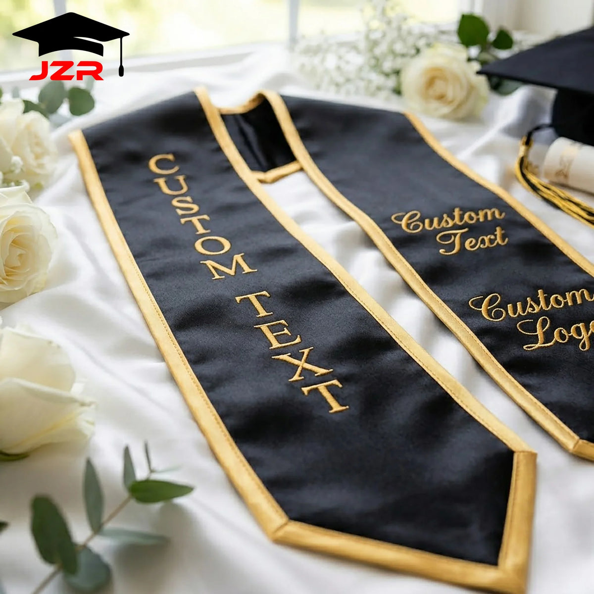 Custom Graduation Shawl with Printing and Embroidery