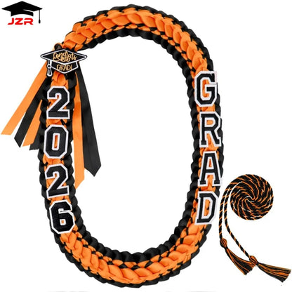 2026 Double Layer Woven Graduation Leis 120CM Satin Ribbon Honor Cord Necklace Grad Ceremony Party Decor