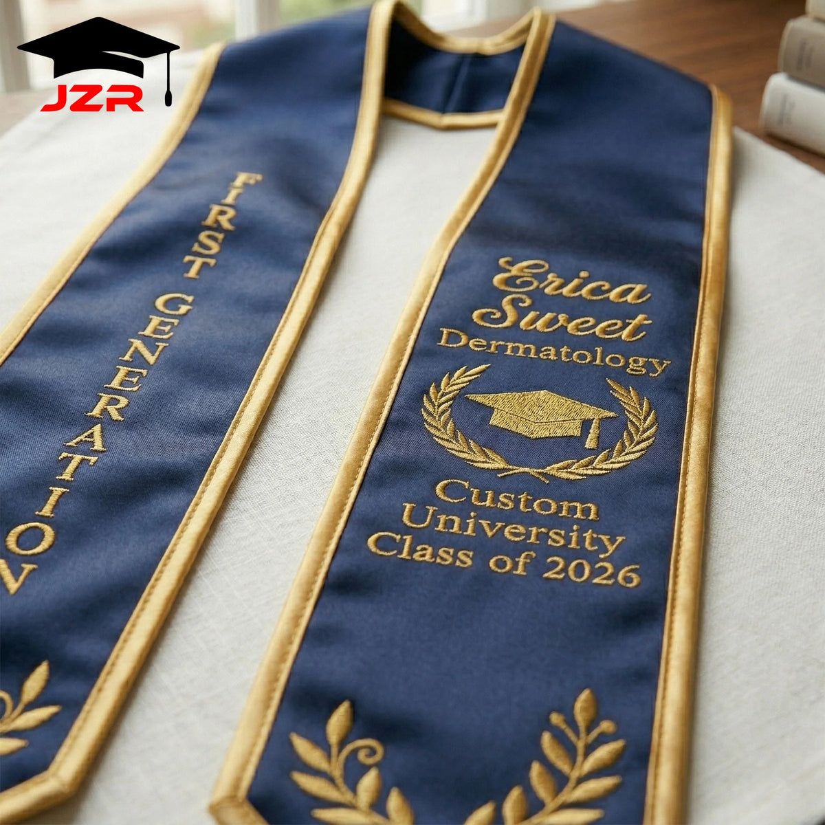 Low Minimum Order Graduation Shawl Custom Print Logo Fine Stitch Embroidery Manufacturer Direct Sale