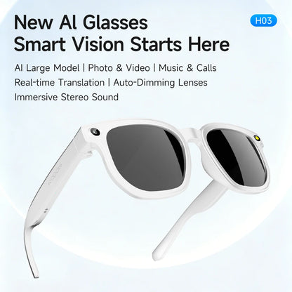 New Version H03 Smart Glasses with Camera 8MP Pixel Take Video Picture 16Gb WiFi Contact AI ChatGPT Translation Smart Sunglass