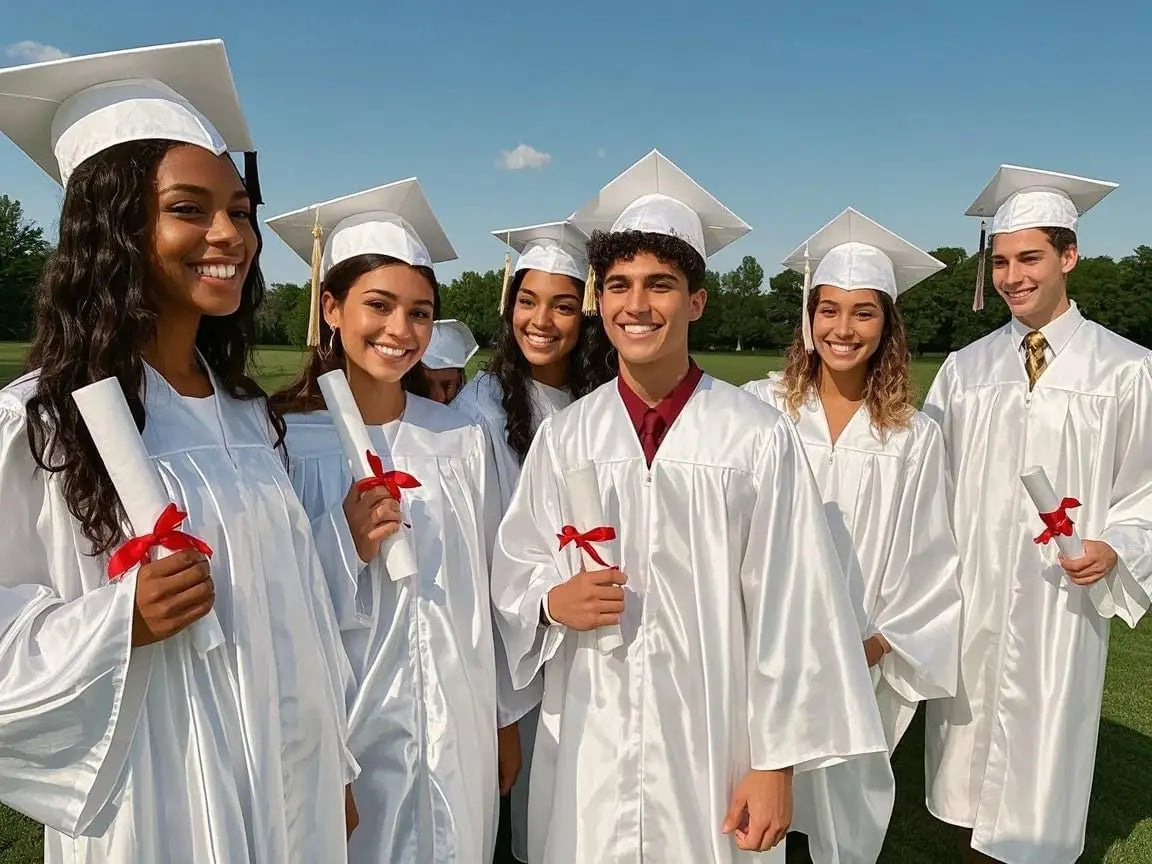 12 Colors Shiny Fabric School University Graduation Cap Gown Tassel College Grad Unisex Uniform Adults