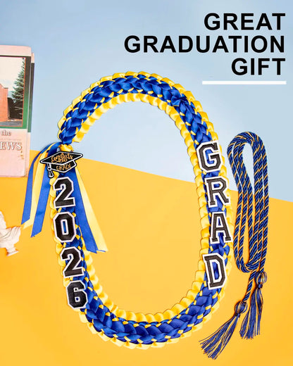 2026 Custom Color Graduation Ribbon Leis Hand Knitting Honor Rope Wreath for Graduation & Back to School