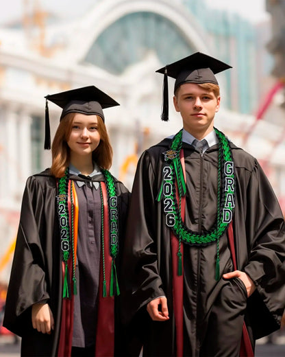 120CM Hawaiian Braided Graduation Ribbon Leis 2026 Handmade Wreath for High School College Graduates