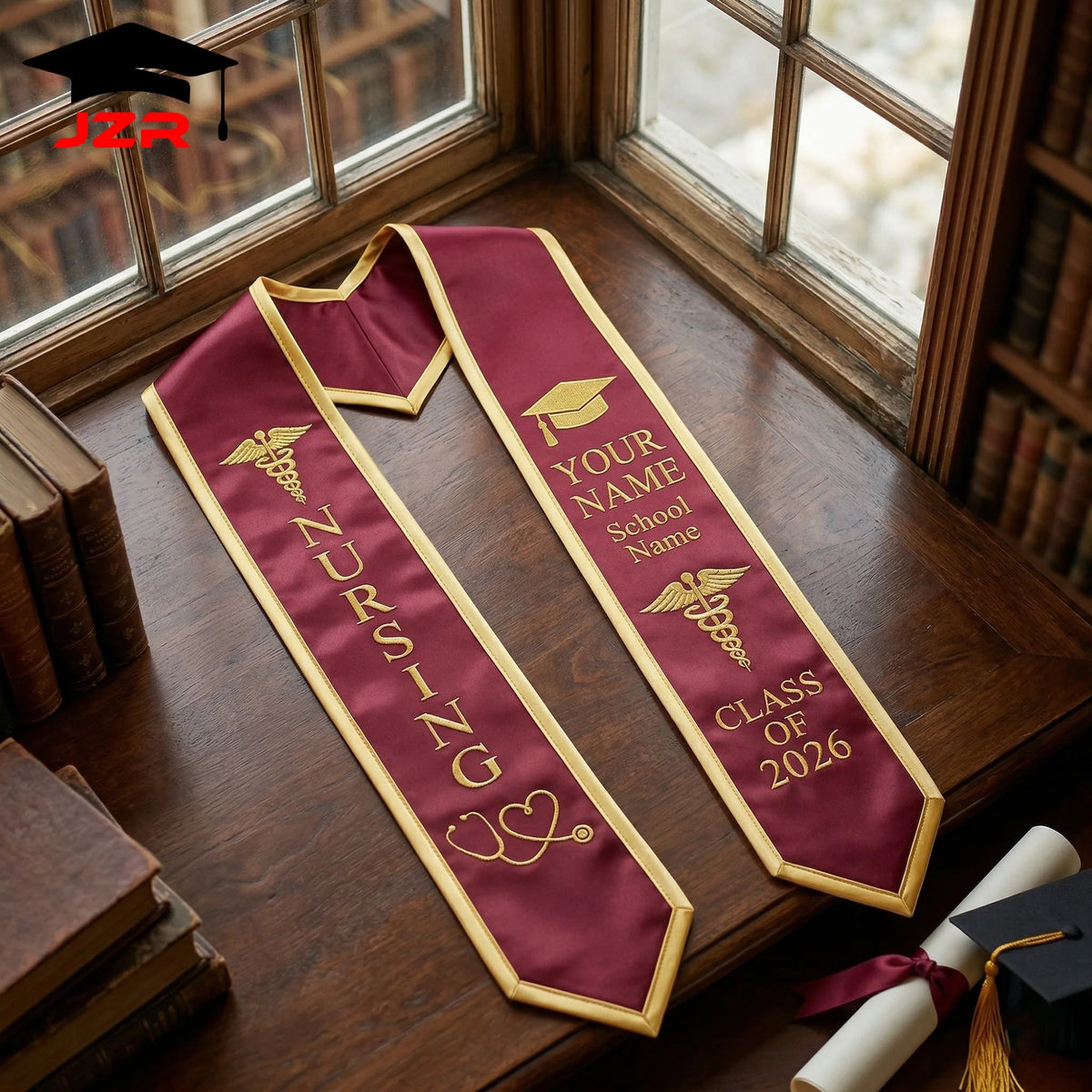 Custom Embroidered Graduation Stole for Schools