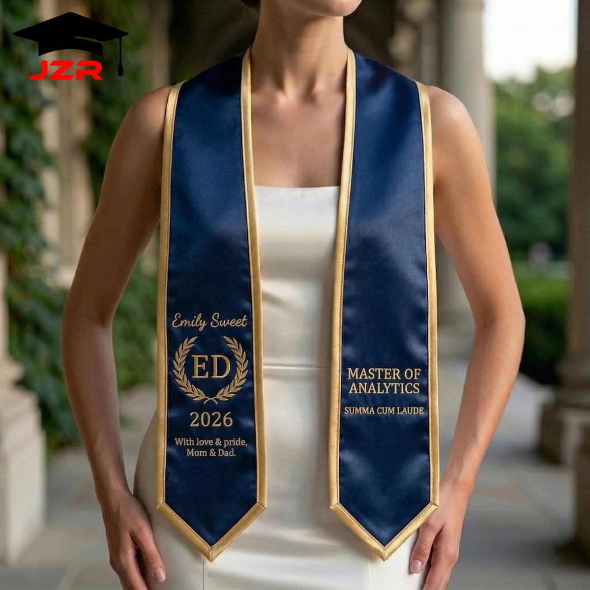 Factory Direct Custom Graduation Shawl Low MOQ Custom Text Embroidery & Printing for School Events