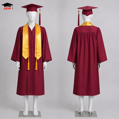 Classic American School Uniforms Toge Graduation Customized Wholesale Graduation Gown Cap for Adults Bachelor Graduation Robe
