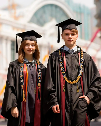 2026 Hand Knitted Double Braided Graduation Wreath Polyester Ribbon Leis School Celebration Honor Rope