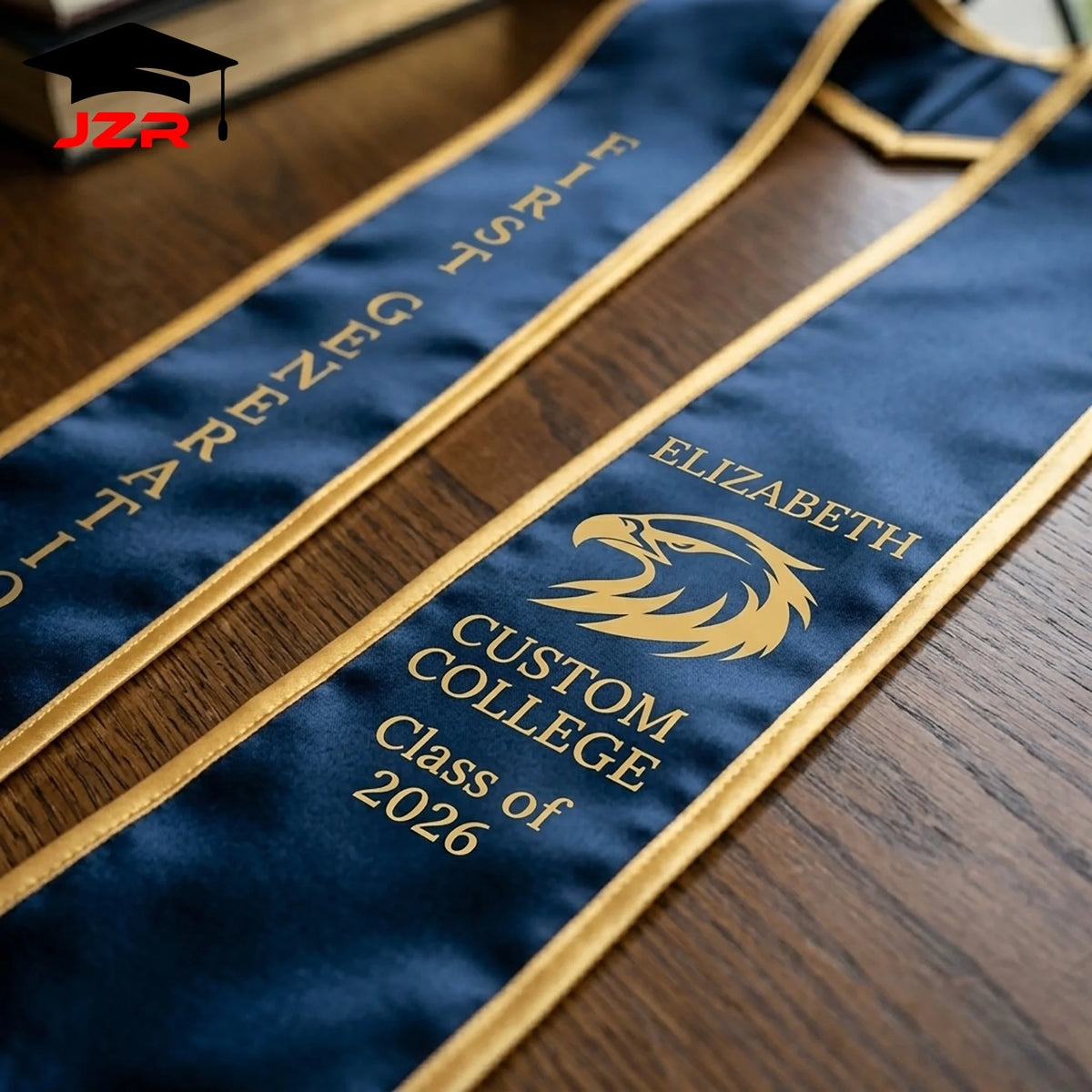 Custom Logo Graduation Stole with Printing and Embroidery
