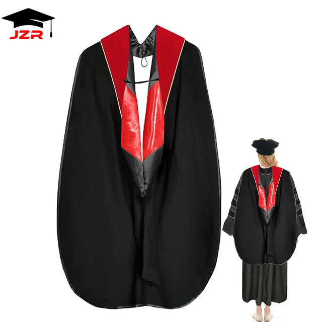 2026 Custom Deluxe Doctoral Graduation Hood PHD Red/Black/Red Combinations