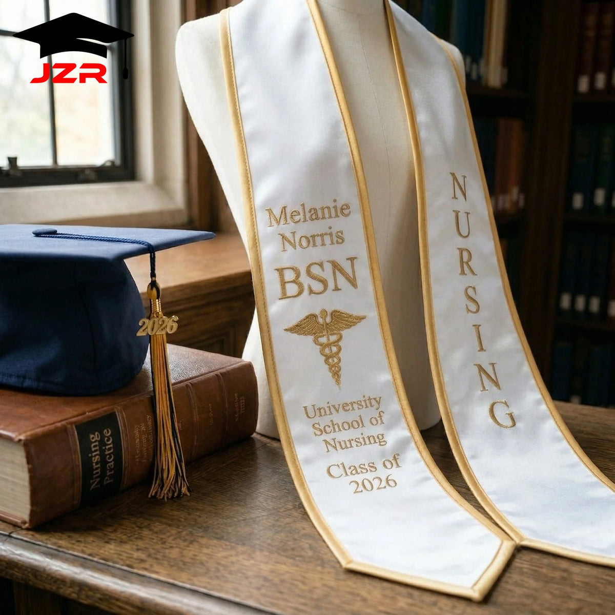 Custom Printed and Embroidered Graduation Stole
