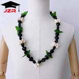 Custom Black Kukui-Style Graduation Lei
