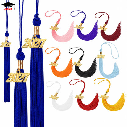 2027 Single & Multiple Color Graduation Cap Tassels with 2027 Year Charm for Grad Cap Ceremony Accessory Decoration