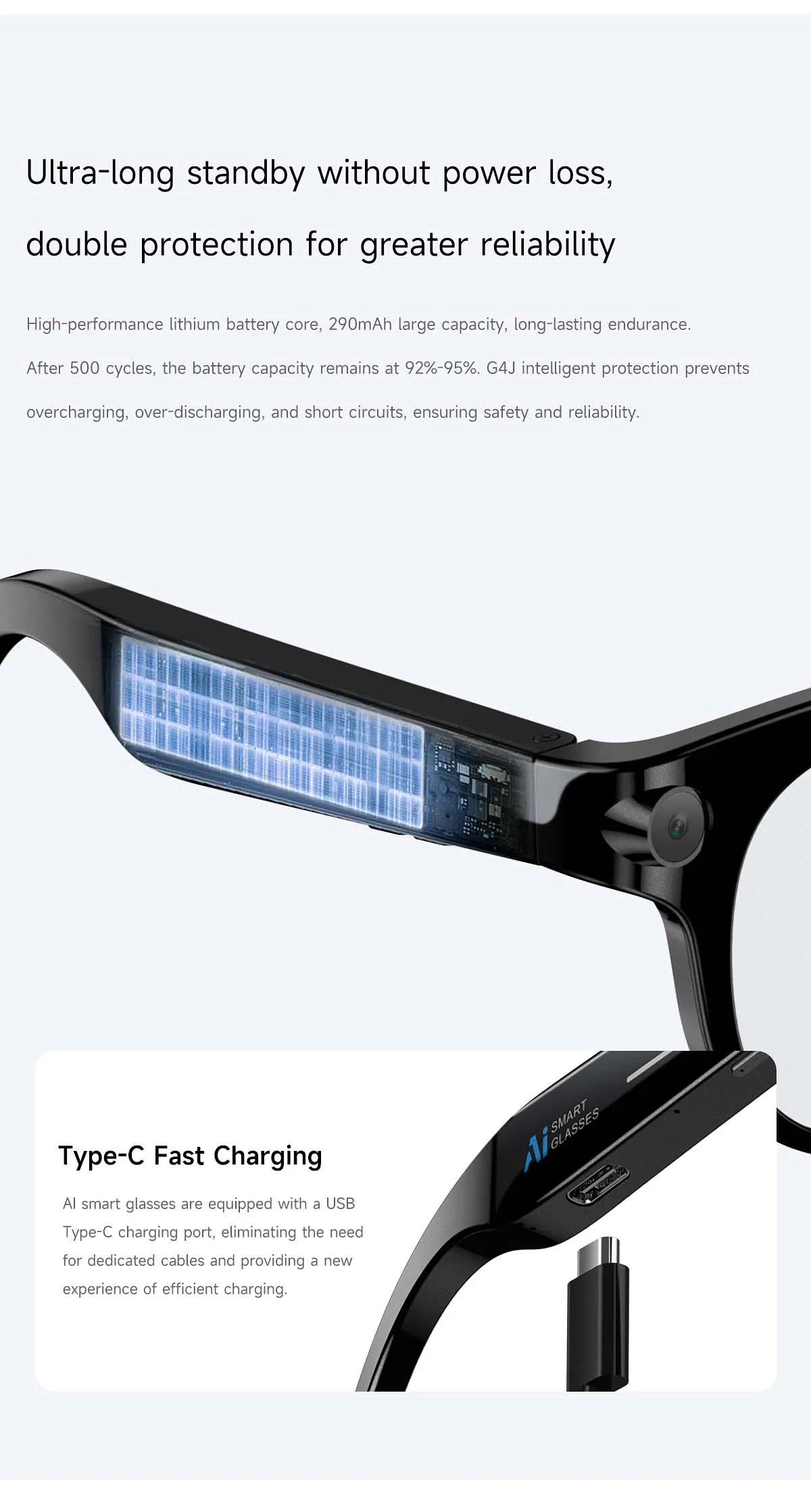 Wholesale Fashion Men Women Audio AI Translator and Video Recording Function WIFI Connectivity Smart Glasses