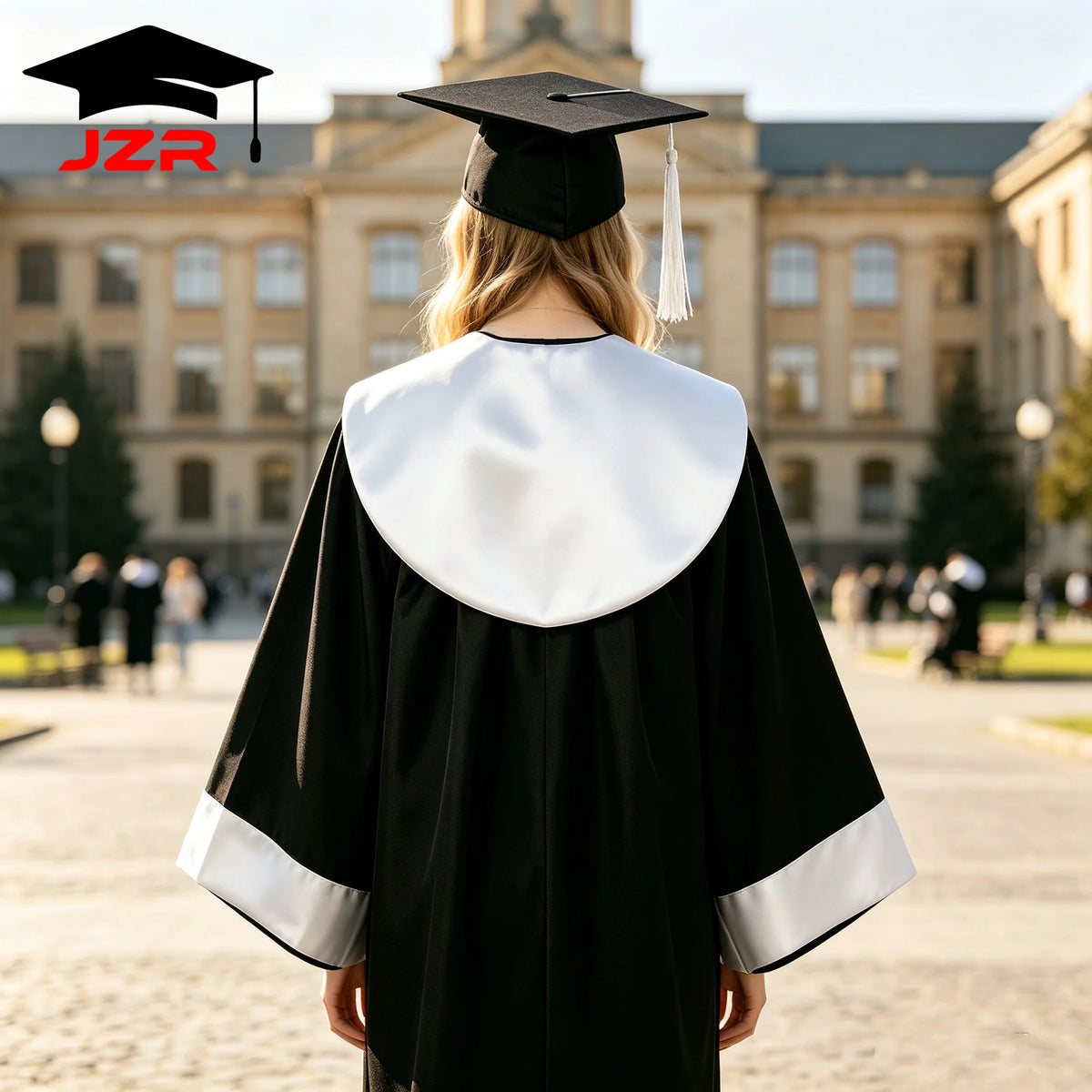 Custom University Bachelor Gown with Satin Hood