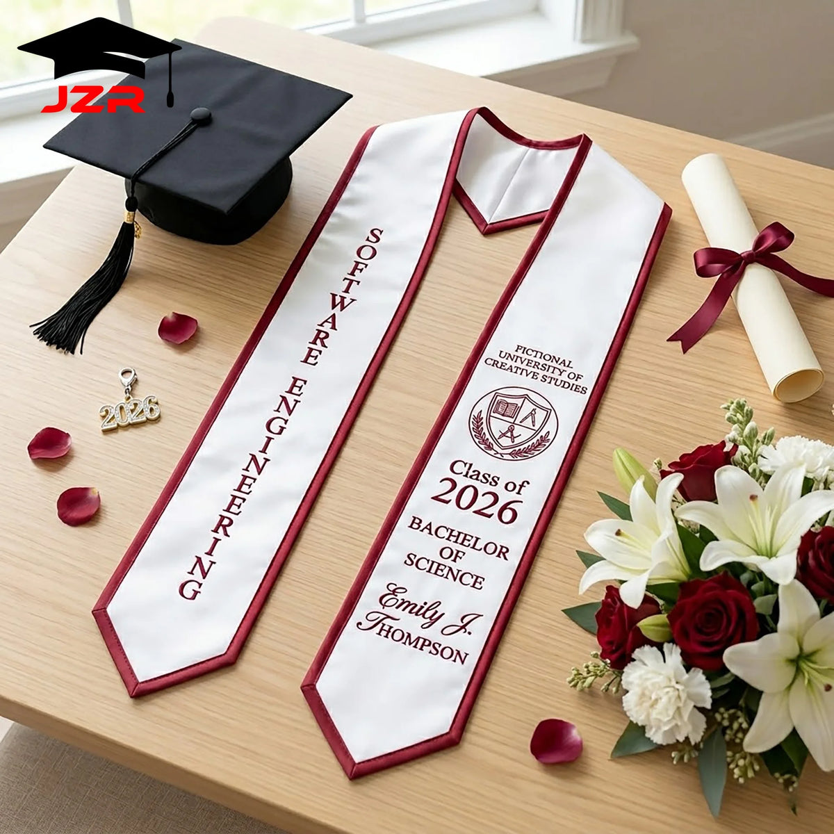 Custom Graduation Stole Exquisite Embroidery Work High Definition Printing Factory Partner
