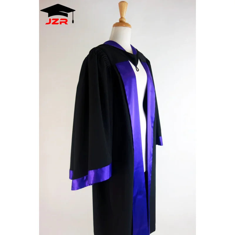 Premium PhD Graduation Attire Set Matte Gown Doctoral Robe and Tam with Tassel Doctoral Degree