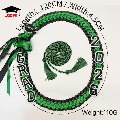 Fashion Graduation Lei Double Braided Satin Ribbon Senior Gift Polyester Graduation Leis Class of 2026