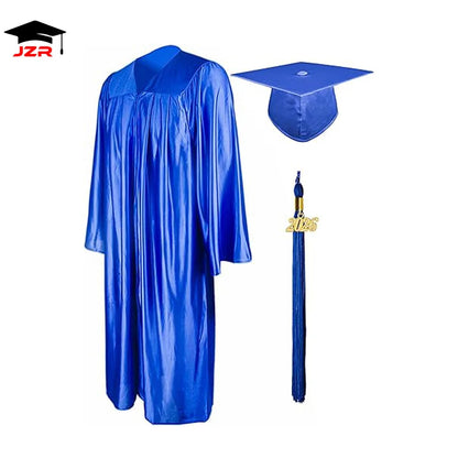 High School Red Shiny Graduation Gown and Cap Set for OEM 12 Color Available