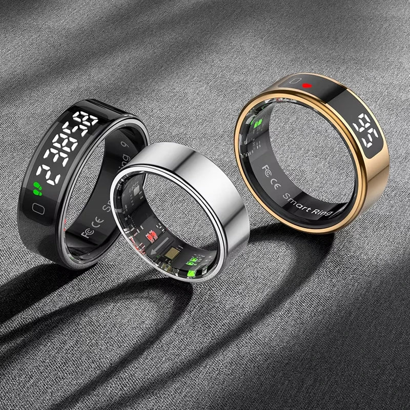 SHR Ring Titanium Smart Health Ring Couples Smart Ring Fitness tracker with Screen- Sleek Design, Advanced Health Monitoring