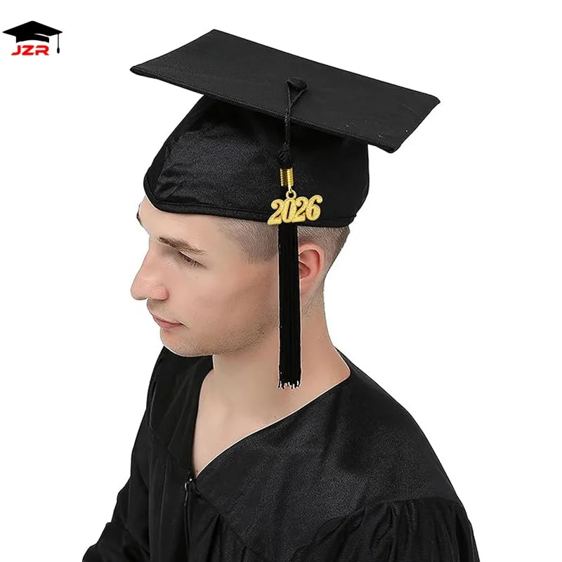 Graduation Shiny Gown Set Unisex Adult Shiny 100% Polyester Graduation Outfit for Formal Academic Occasions