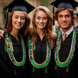 Custom Green and Gold Graduation Ribbon Lei