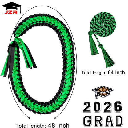 120CM Hawaiian Braided Graduation Ribbon Leis 2026 Handmade Wreath for High School College Graduates