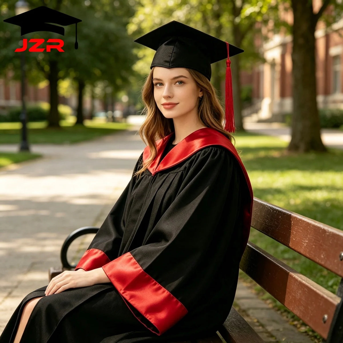 New Arrival Bachelor Graduation Gown With Satin Spliced Decorative Hood, Factory Wholesale