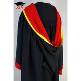 Custom Doctoral and Master's Gown Set with Red and Gold Hood