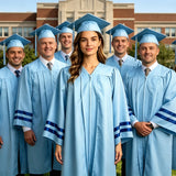 Custom Matte Graduation Gown with Satin Sleeve Bands