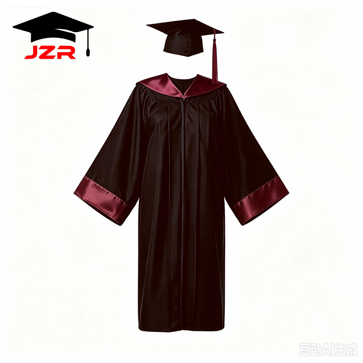 New Arrival Bachelor Graduation Gown With Satin Spliced Decorative Hood, Factory Wholesale
