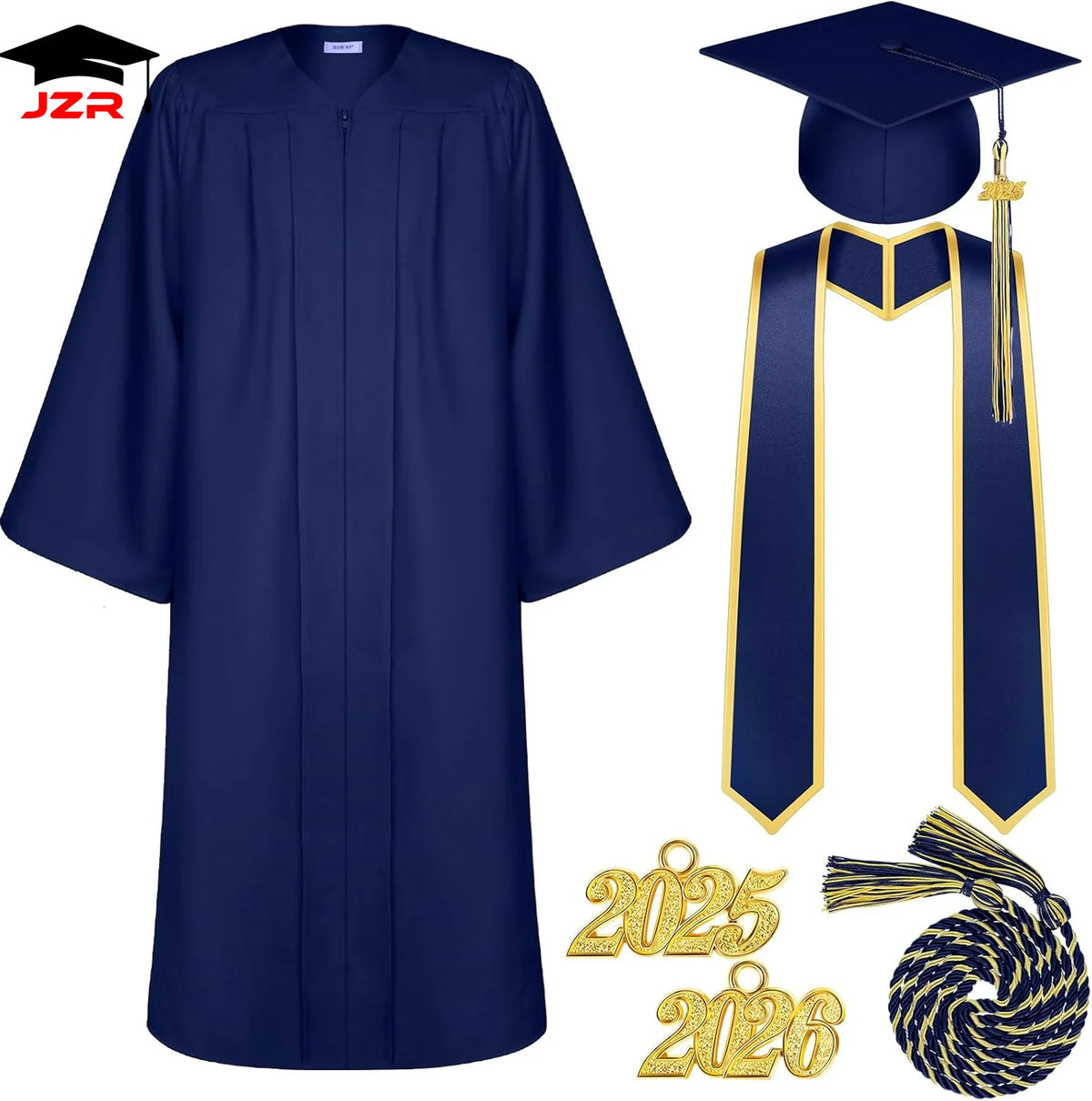 Wholesale Matte Graduation Gown Tassel Stole Set Adult University Graduation Outfits and Graduation Gown Cap for School Use
