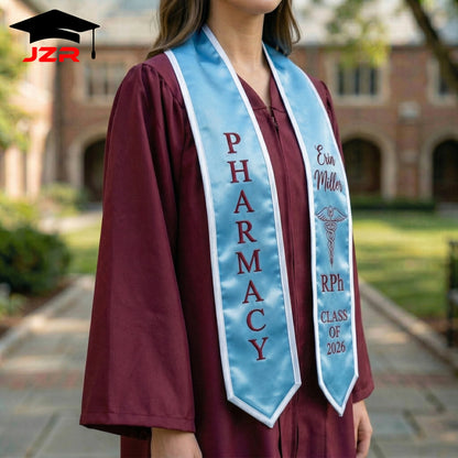 Customizable Grad Stole with Embroidery & Printing Factory Wholesale Low MOQ for High School
