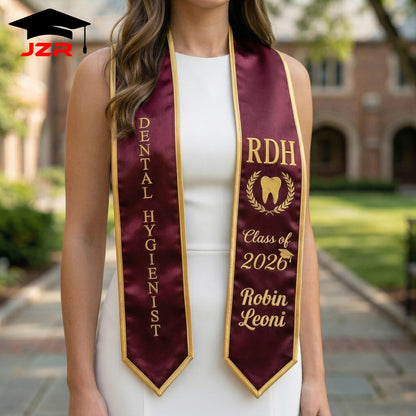 Wholesale Custom Printed Embroidered Graduation Stole for All School Grad Ceremony